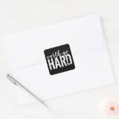 Earth go HARD Vierkante Sticker (Envelop)