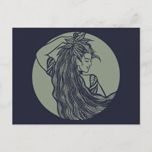 Earth Goddess Green Witch Pagan Druid Witches Briefkaart (Voorkant)