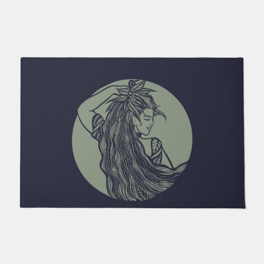 Earth Goddess Green Witch Pagan Druid Witches Deurmat (Voorkant)