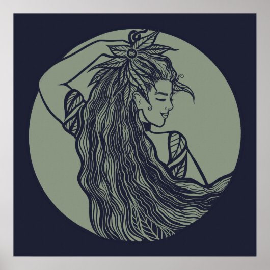 Earth Goddess Green Witch Pagan Druid Witches Poster (Voorkant)