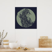 Earth Goddess Green Witch Pagan Druid Witches Poster (Keuken)