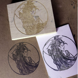 Earth Goddess Green Witch Pagan Druid Witches Rubberstempel