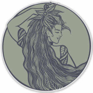 Earth Goddess Green Witch Pagan Druid Witches Sticker