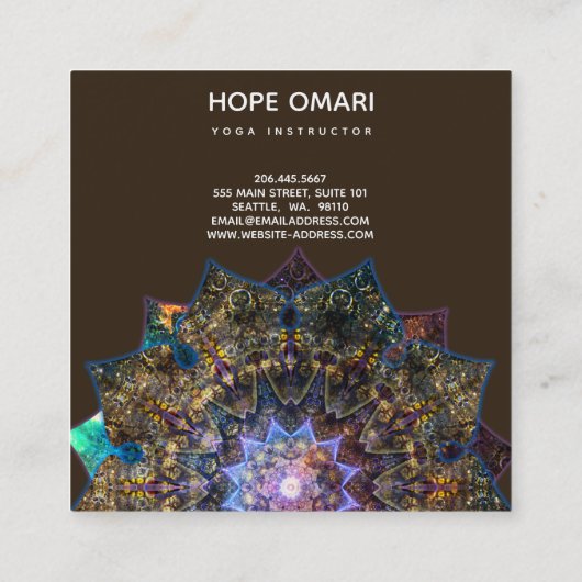 Earth Goddess Mandala Vierkante Visitekaartje (Achterkant)