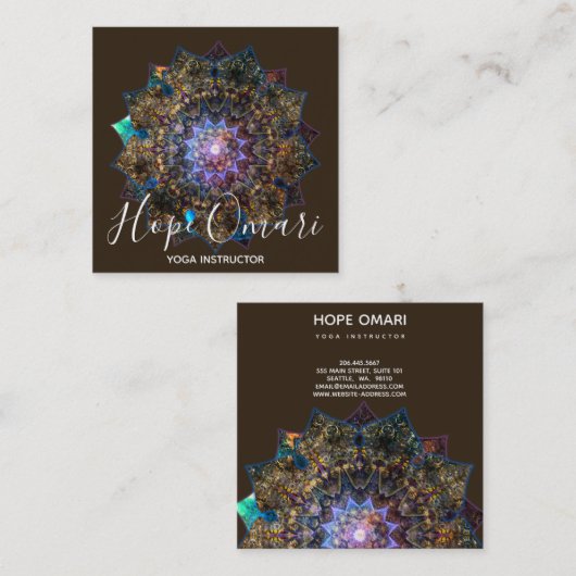 Earth Goddess Mandala Vierkante Visitekaartje (Voorkant / Achterkant)