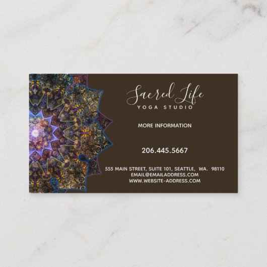 Earth Goddess Mandala Visitekaartje (Achterkant)