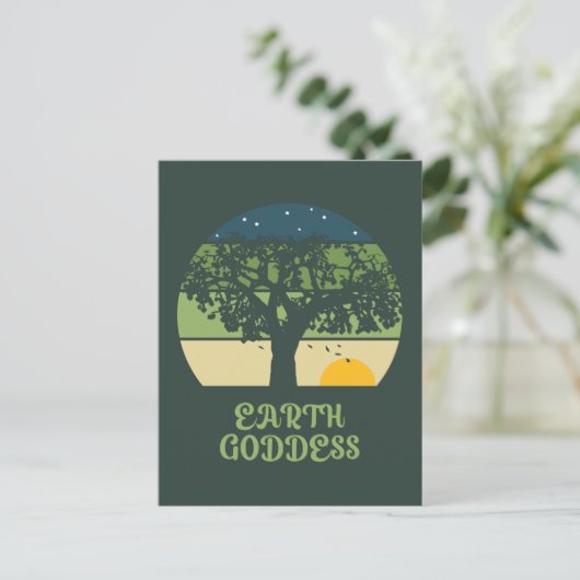 Earth Goddess  Sunset Briefkaart (Staand voorkant)