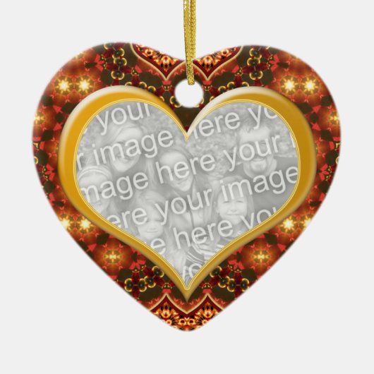 Earth Golden Heart Photo Valentijn Ornament (Voorkant)