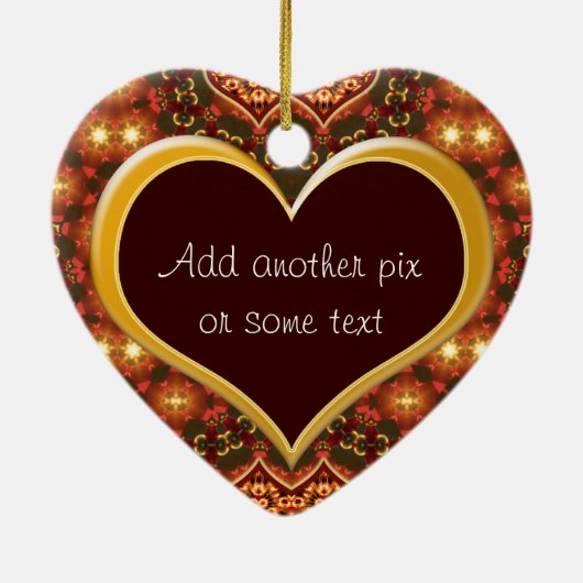 Earth Golden Heart Photo Valentijn Ornament (Achterkant)