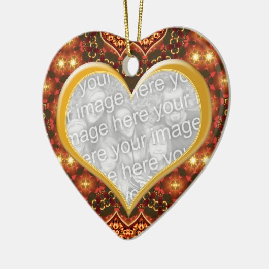 Earth Golden Heart Photo Valentijn Ornament (Links)