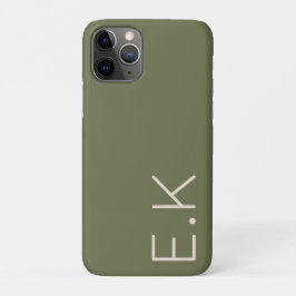 Earth Green minimaal gepersonaliseerd Initiaal mon Case-Mate iPhone Case