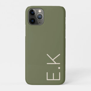 Earth Green minimaal gepersonaliseerd Initiaal mon Case-Mate iPhone Case