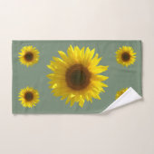 Earth Green Sunflower Bad Handdoek (Handdoek)