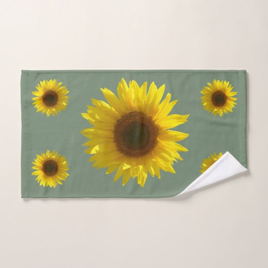 Earth Green Sunflower Bad Handdoek (Handdoek)