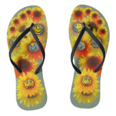 Earth Green Unisex Sunflower Teenslippers (Voetbed)