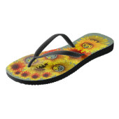 Earth Green Unisex Sunflower Teenslippers (Schuin)