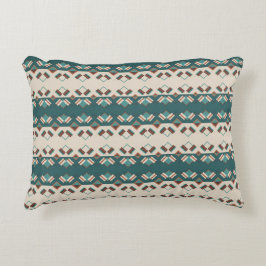 Earth Grid Teal and Brown  Accent Kussen