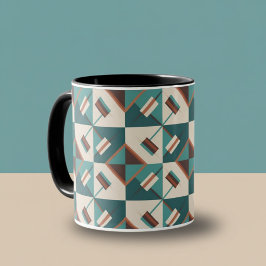 Earth Grid Teal and Brown  Mok