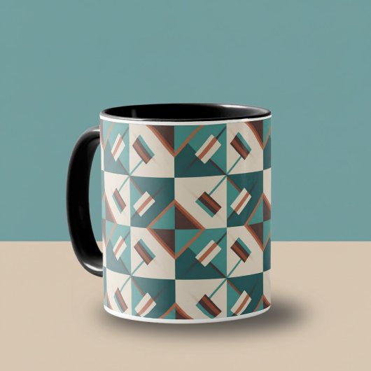 Earth Grid Teal and Brown  Mok