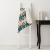 Earth Grid Teal and Brown  Sherpa Deken (In situ)