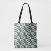 Earth Grid Teal and Brown Tote Bag (Voorkant)