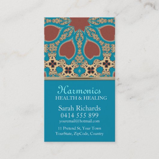 Earth Harmonics New age Visitekaartje (Voorkant)