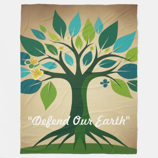 "Earth Healing Power" Fleece Deken (Voorkant)