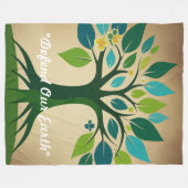 "Earth Healing Power" Fleece Deken (Voorkant (Horizontaal))