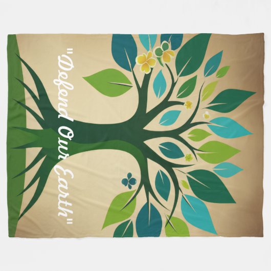 "Earth Healing Power" Fleece Deken (Voorkant (Horizontaal))