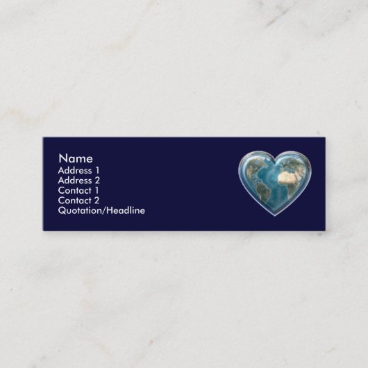 Earth Heart Profile Card Mini Visitekaartje (Voorkant)
