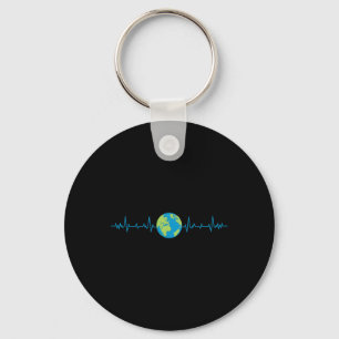 Earth Heartbeat Funny Earth's Day Red onze planeet Sleutelhanger