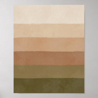 Earth Horizon Stripes - Minimalistische kunst aan Poster