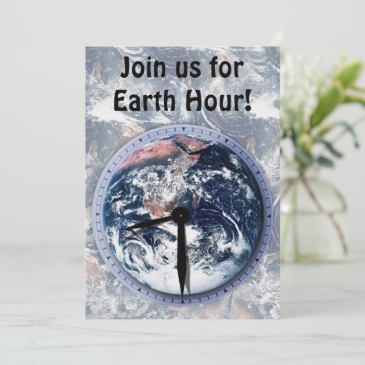 Earth Hour Clock 21:30 Kaart (Staand voorkant)