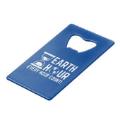 Earth Hour Creditkaart Flessenopener (Voorkant Gekanteld)