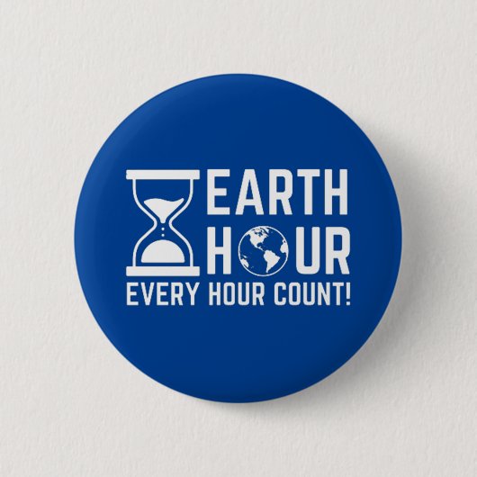 Earth Hour Ronde Button 5,7 Cm (Voorkant)