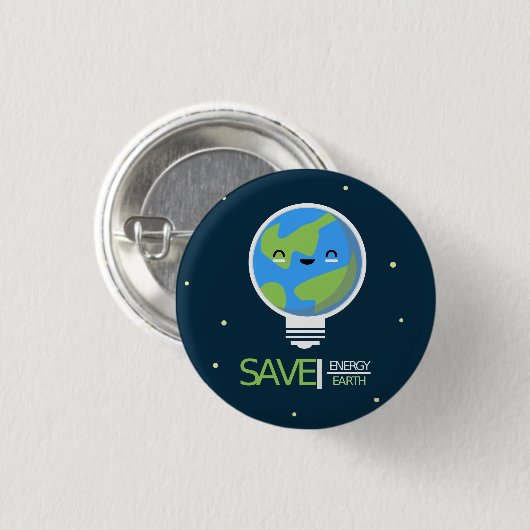 Earth Hour Save Energy Lightbulb Ronde Button 3,2 Cm (Voorkant /achterkant)