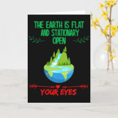 Earth Is Flat Open Your Eyes Funny Sarcastic Humo  Kaart (Gele Bloem)
