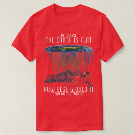 Earth Is Flat Society Turtle Elephants Science Ani T-shirt (Design voorkant)