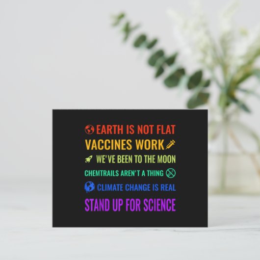Earth is Not Flat Vaccines Work Funny science Briefkaart (Staand voorkant)