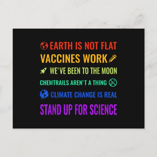 Earth is Not Flat Vaccines Work Funny science Briefkaart (Voorkant)