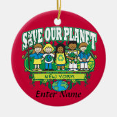 Earth Kinder New York Keramisch Ornament (Voorkant)