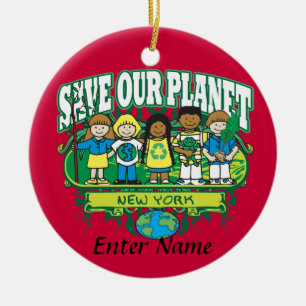 Earth Kinder New York Keramisch Ornament