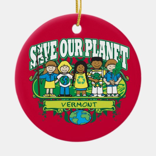 Earth Kinder Vermont Keramisch Ornament (Voorkant)