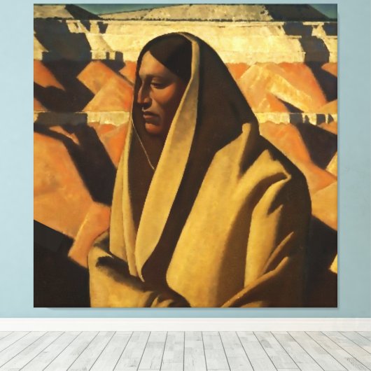 "Earth Knower" Westerne kunst van Maynard Dixon Canvas Afdruk (Insitu (Houten vloer))