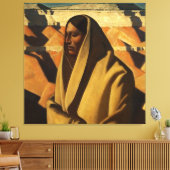 "Earth Knower" Westerne kunst van Maynard Dixon Canvas Afdruk (Insitu (Woonkamer))