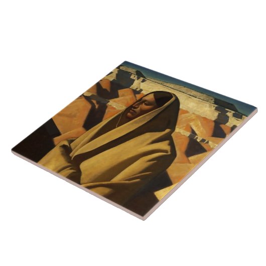 "Earth Knower" Westerne kunst van Maynard Dixon Tegeltje (Zijkant)