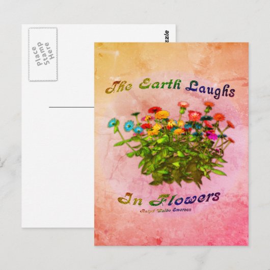 Earth Laughs in Flowers Inspirerend Quote Briefkaart (Voorkant / Achterkant)