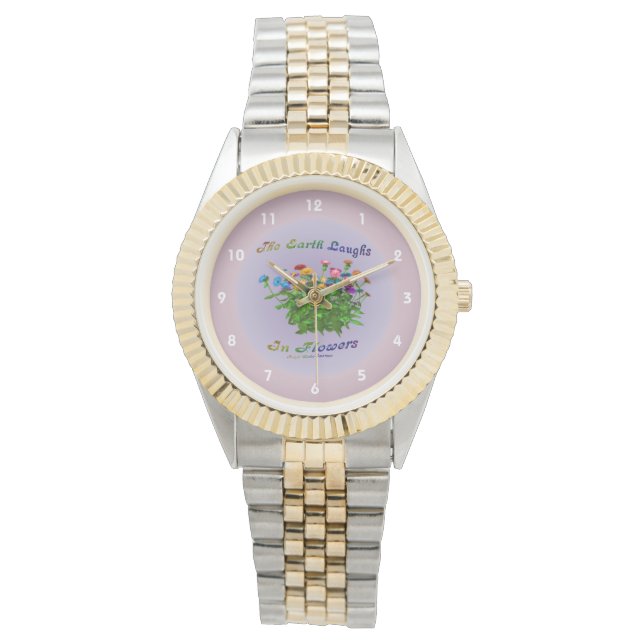 Earth Laughs in Flowers Inspirerend Quote Horloge (Voorkant)