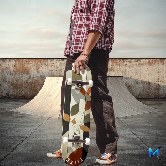 Earth Leaf Skateboard - Boho Minimalist Natural