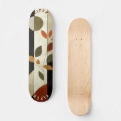 Earth Leaf Skateboard - Boho Minimalist Natural (Voorkant)